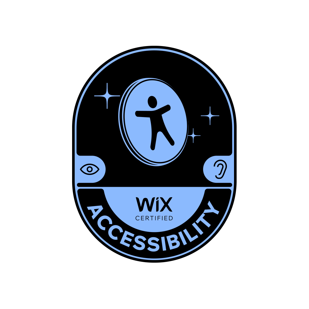 Wix certified accessibility badge on a white background.